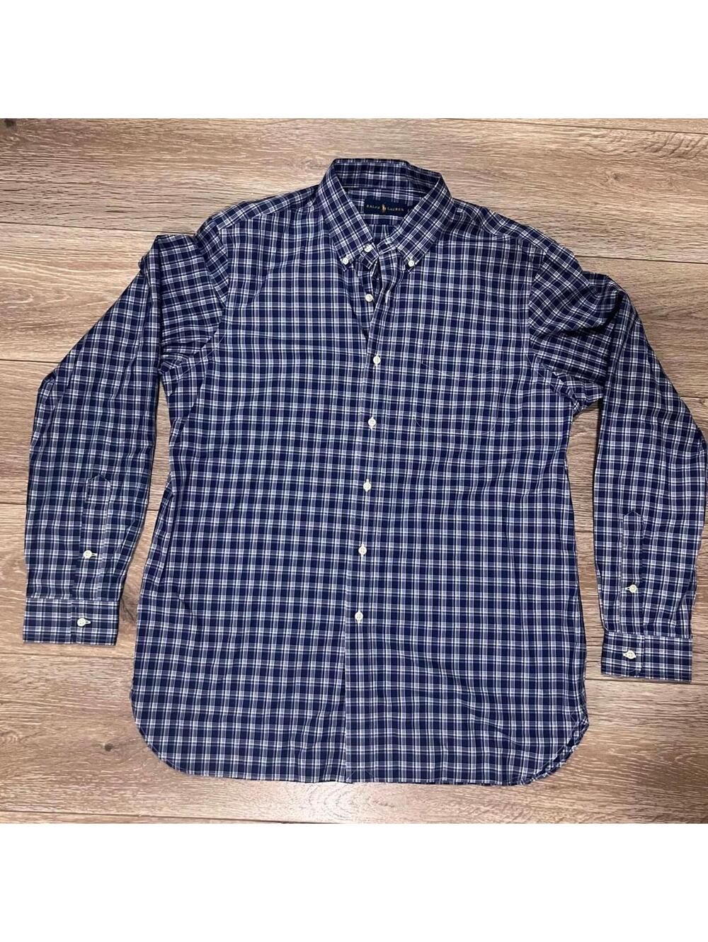 Ralph Lauren Men's Casual Button-Down Shirt - Blue - Large